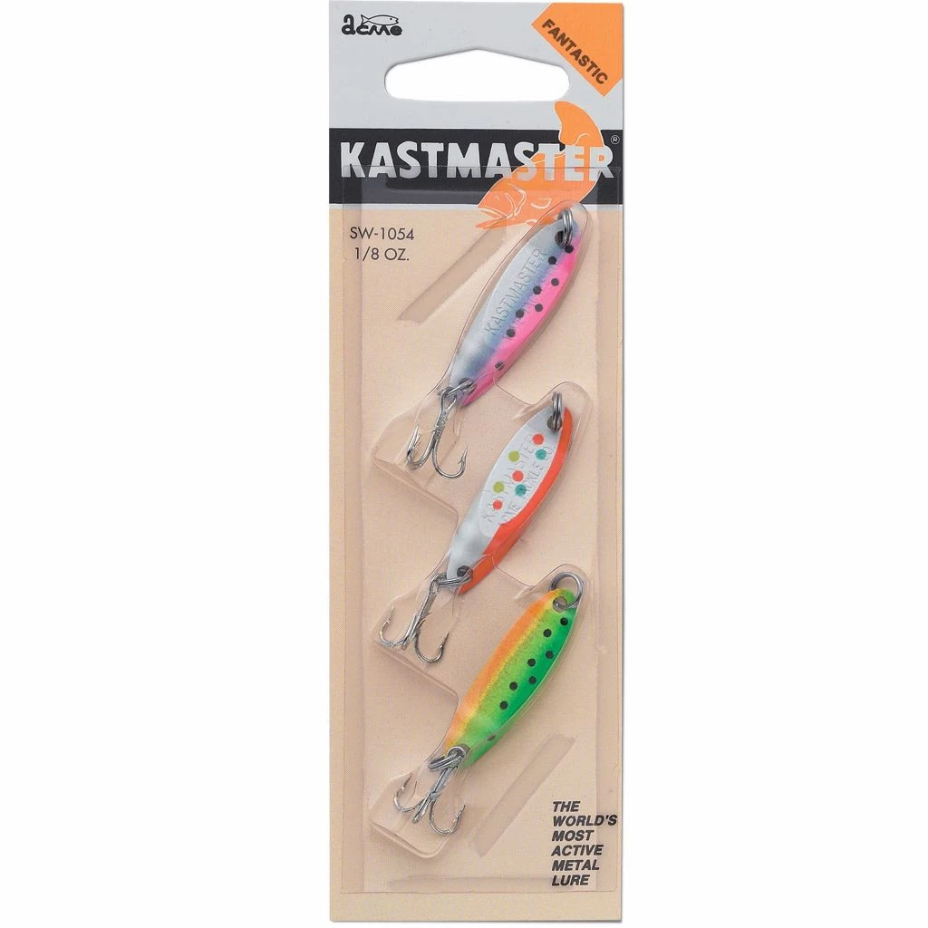 3 Acme Kastmaster jigging casting spoons sw2253 1/12oz Chrome Gold Silver/Blue