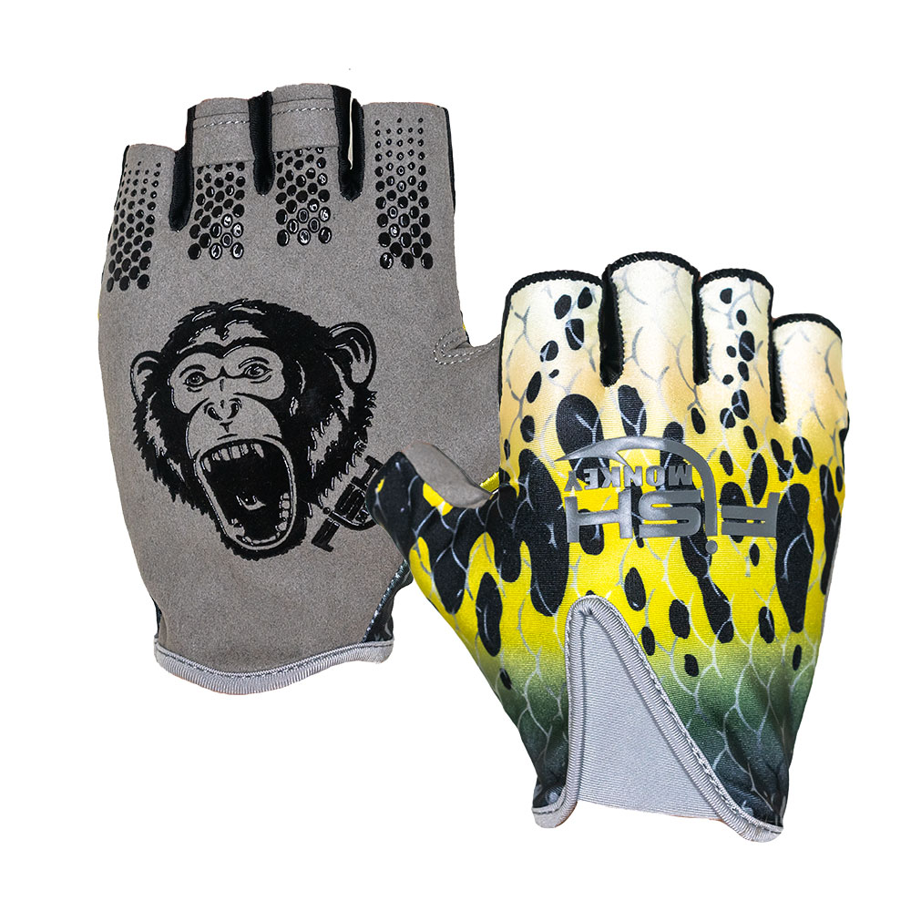 Fish Monkey FM18 Stubby Guide Gloves Half-Finger Fishing Gloves w/ UPF 50+ 