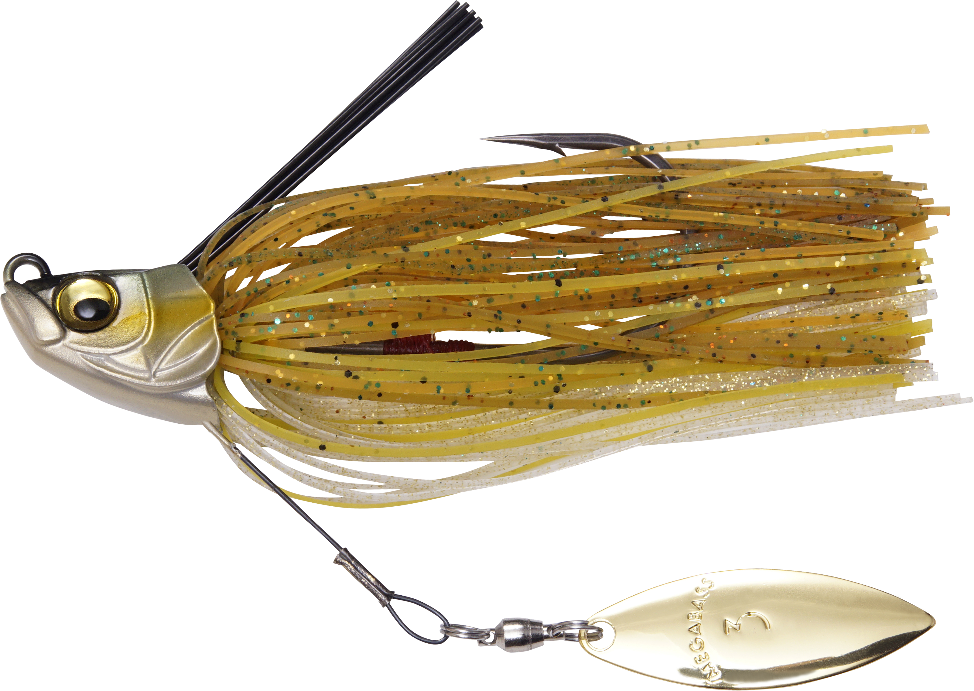 Select Size & Weight Owner Flashy Swimmer Gold Willow Blade Swimbait Hook 2/PK