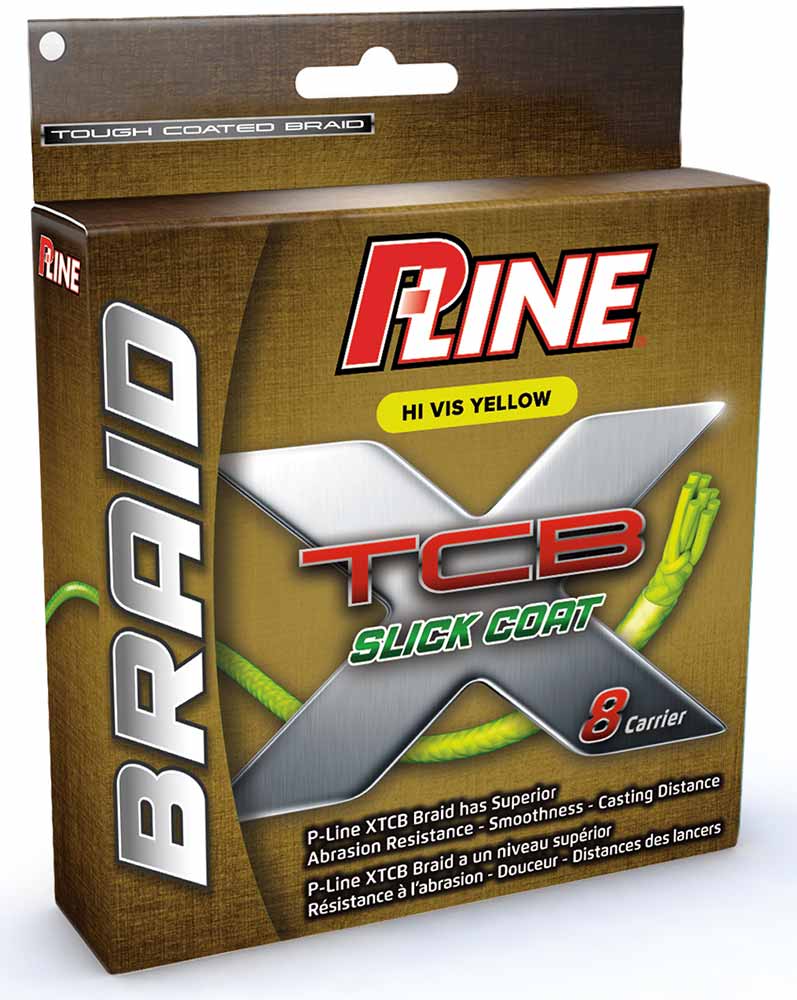 P-Line Teflow Coated 8 Carrier Hi-Vis Yellow Braid – 300 Yard Spools