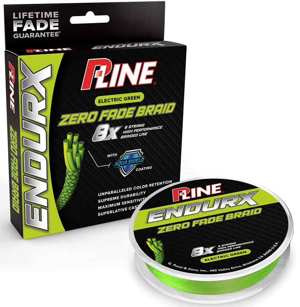 P-Line EndurX No Fade Electric Green Braid – 150 Yard Spools