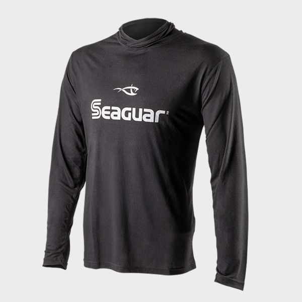3XL Sizes Small Details about   Seaguar Long Sleeve Hooded Logo Shirt Cotton Fishing T-Shirt 