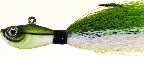 Nickelure 38-GR Rock Bass Jig  3/8oz 2/0 Hook White Bucktail Gr Feather 22360 