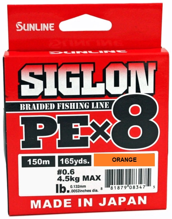 SUNLINE SIGLON PE X8 150m.165y Eight Braided Fishing Line High Visibility Orange 